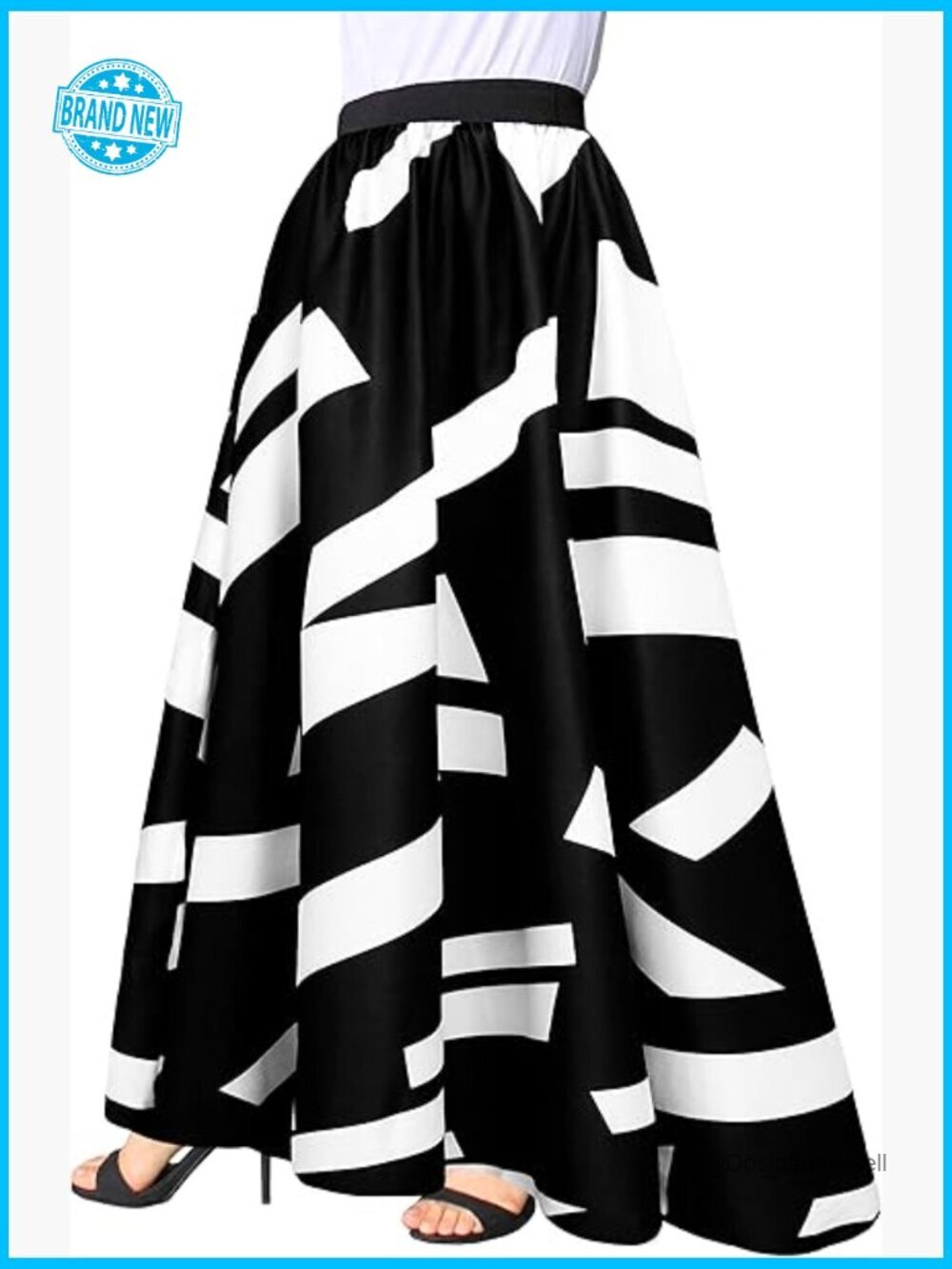 Chiffon Floor Length Maxi Skirt High Waist Elastic Beach Summer Flowy